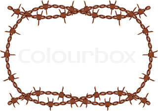 320x226 Vector Silhouette Of The Barbed Wire On White Background Stock