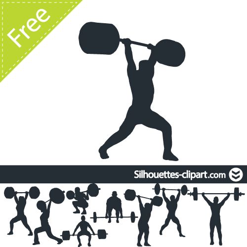 500x500 Weight Lifting Vector Silhouette Silhouettes Clipart