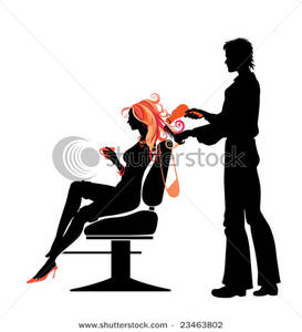 273x300 Art Image A Silhouette Of A Man Cutting A Woman's Hair