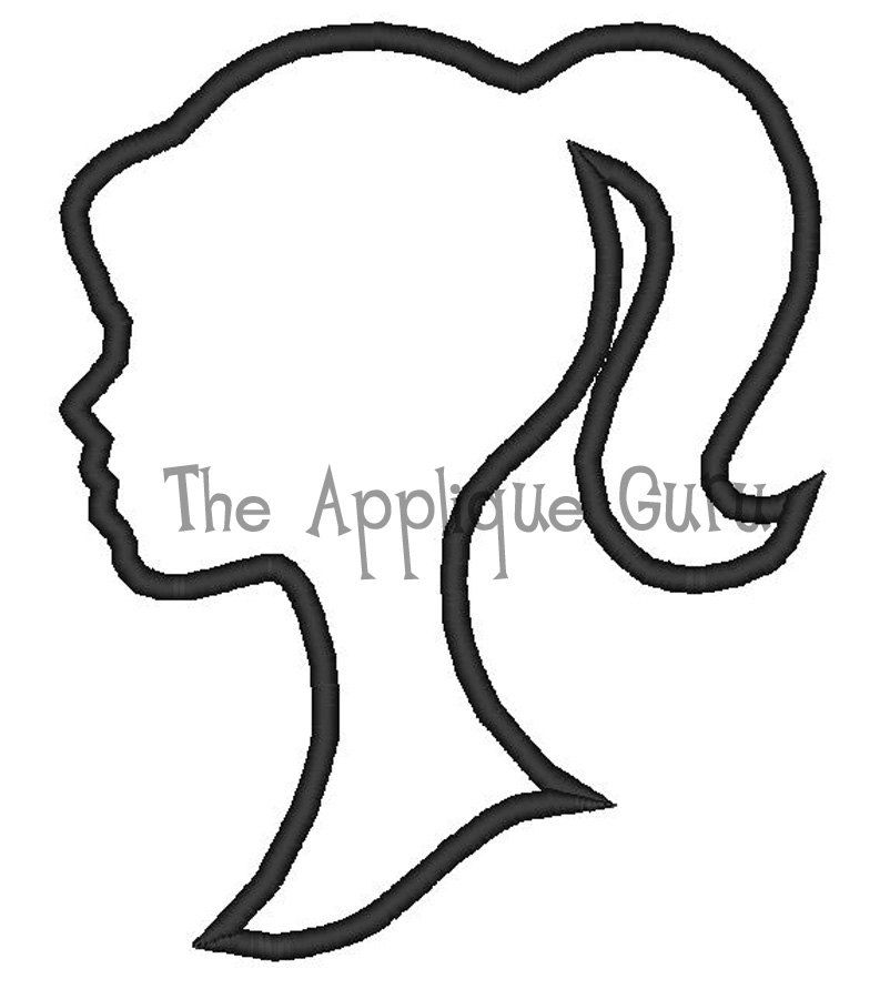 802x900 Barbie Silhouette Applique
