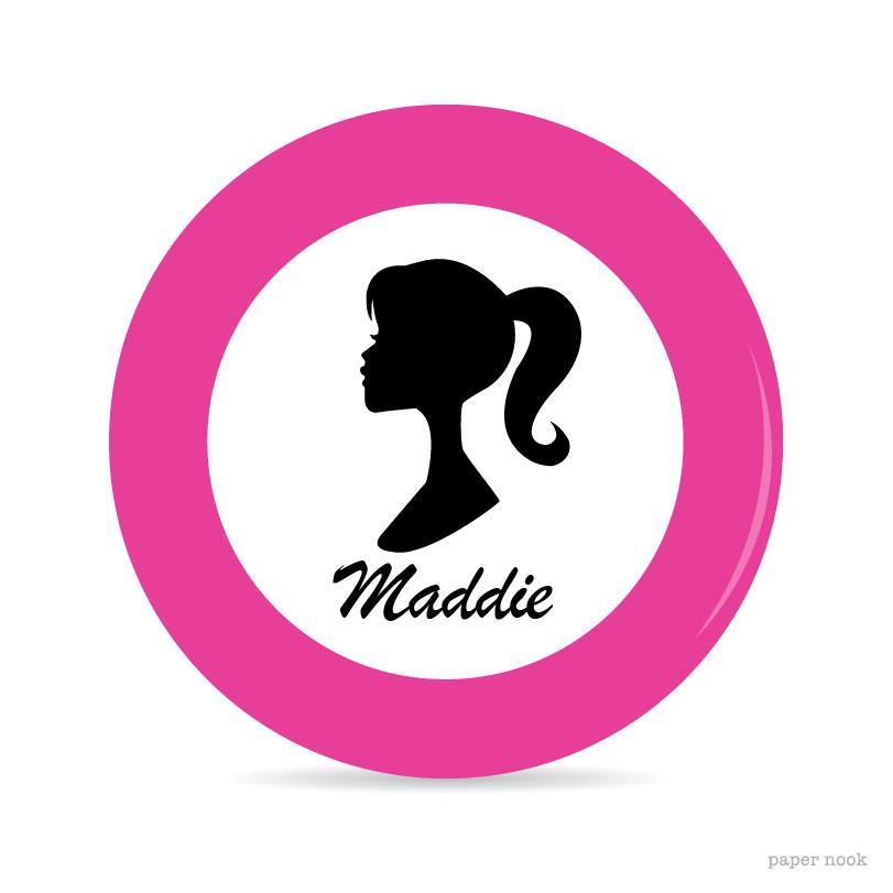 811x811 Barbie Inspired Personalized Plate Paper Nook