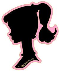 200x241 2 Inch Modern Barbie Silhouette Sticker Pics I Love