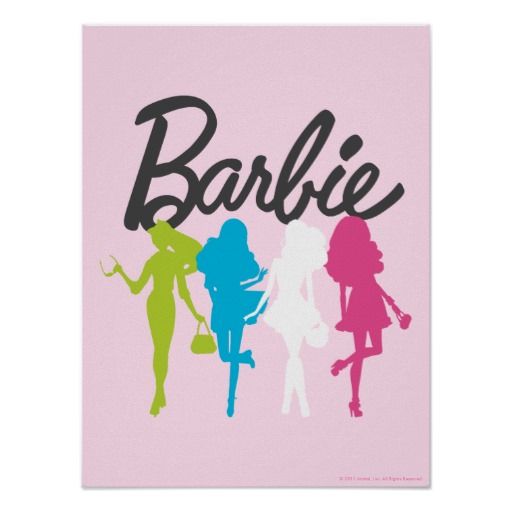 512x512 Barbie Colorful Silhouettes Poster Silhouettes And Barbie Birthday
