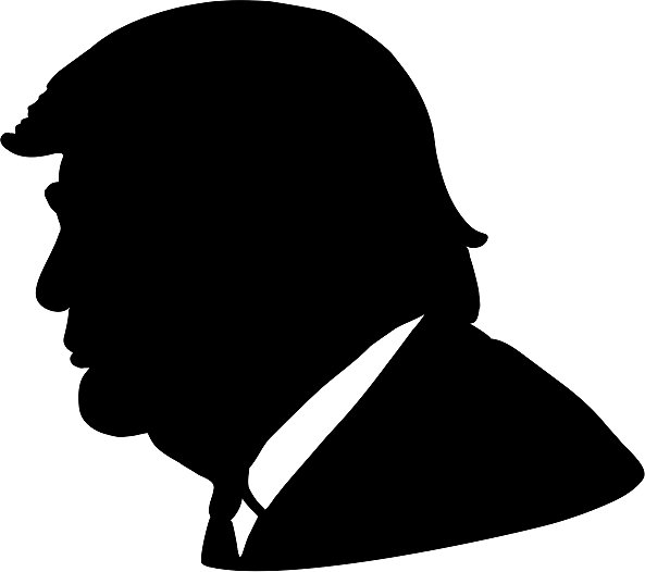 593x526 Trump Silhouette Stickers By Polytics Redbubble