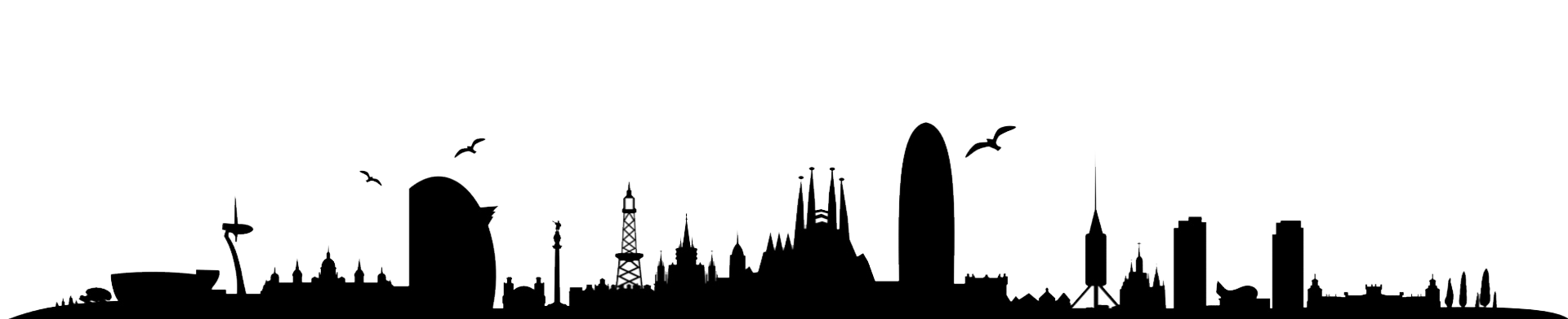 Barcelona Skyline Silhouette