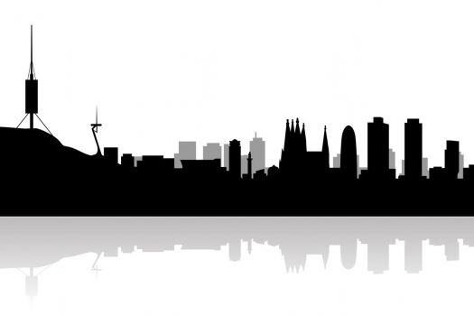 525x350 Barcelona Skyline Skylines Travel Posters And City