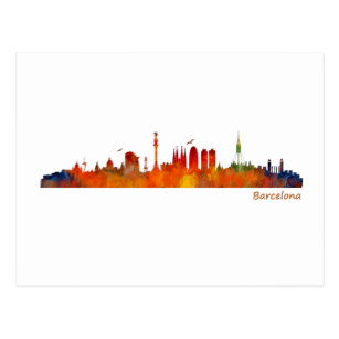 307x307 Barcelona Skyline Postcards Zazzle