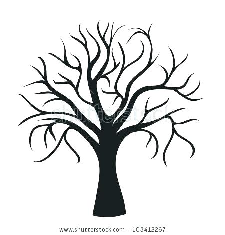 Bare Oak Tree Silhouette at GetDrawings | Free download