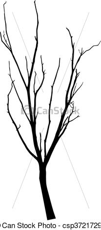 207x470 Vector Black Silhouette Of A Bare Tree Eps Vectors