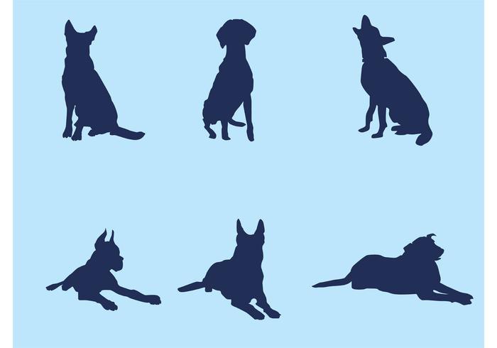 700x490 Big Dog Silhouette Vectors