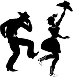 238x250 Silhouette Of Country Western Dancers Vector Decoupage
