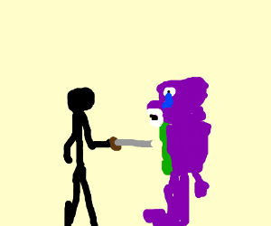 300x250 Goku Watching Barney The Dinosaur Eat A Pillow