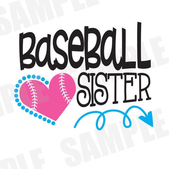570x570 Svg Dxf Commercialpersonal Use Baseball Sister Silhouette Cameo