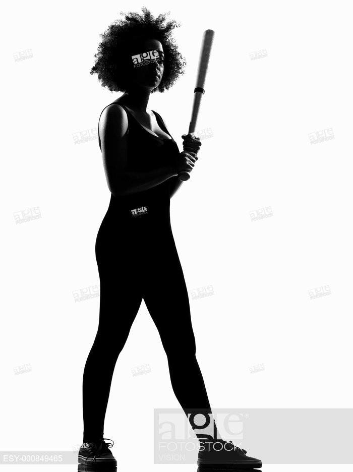 700x936 Beautiful Funny Young Afro American Woman Holding A Baseball Bat