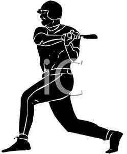 249x300 Silhouette Of A Baseball Player Batting At The Ball