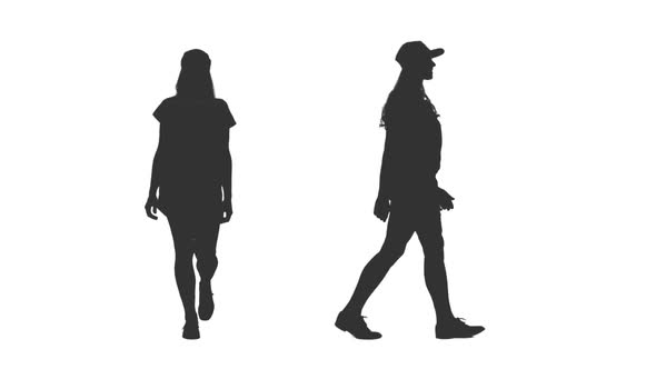 590x332 Female Silhouette Walking In Baseball Cap, Alpha Channel By Mgpremier