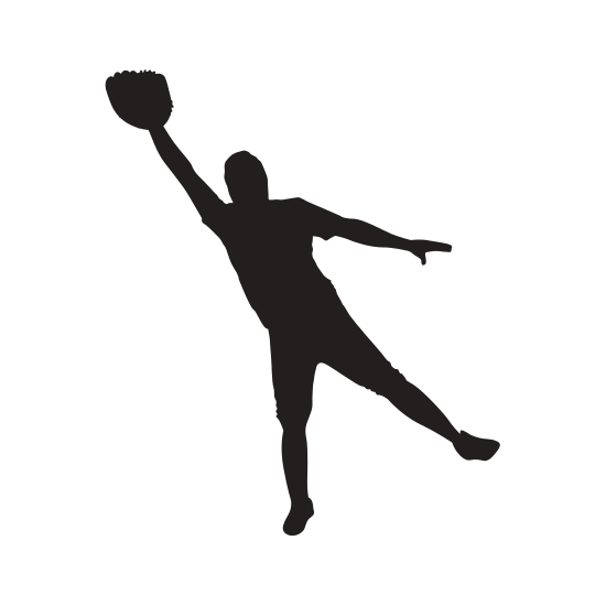 550x550 Baseball Catcher Silhouette
