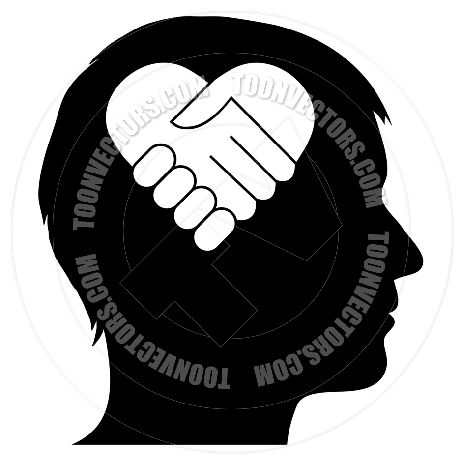 940x940 Male Silhouette With Heart Handshake By Pixxart Toon Vectors Eps