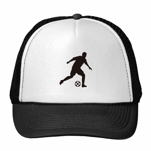600x600 Football Soccer Sports Silhouette Trucker Hat Baseball Cap Nylon