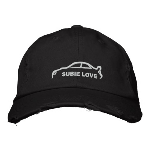 512x512 Subie Love White Silhouette Embroidered Baseball Hat