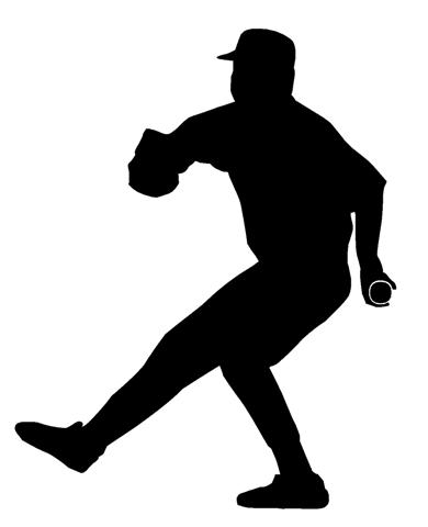 390x480 Baseball Pitcher Silhouette Decal Sticker