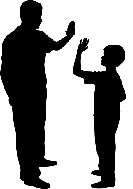 456x650 Father And Son Silhouette Stencils