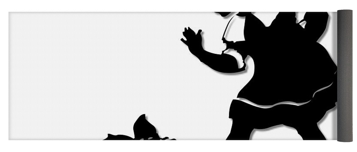1171x500 Little Girl With Easter Basket Silhouette Yoga Mat For Sale By