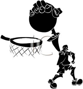 280x300 Silhouette Of A Man Extending His Arm To Make A Basket