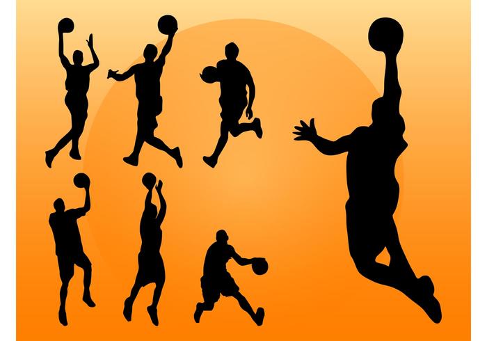 700x490 Basketball Players Silhouettes