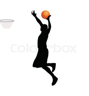 295x320 Basketball Players Silhouettes, Vector Illustration Stock Vector