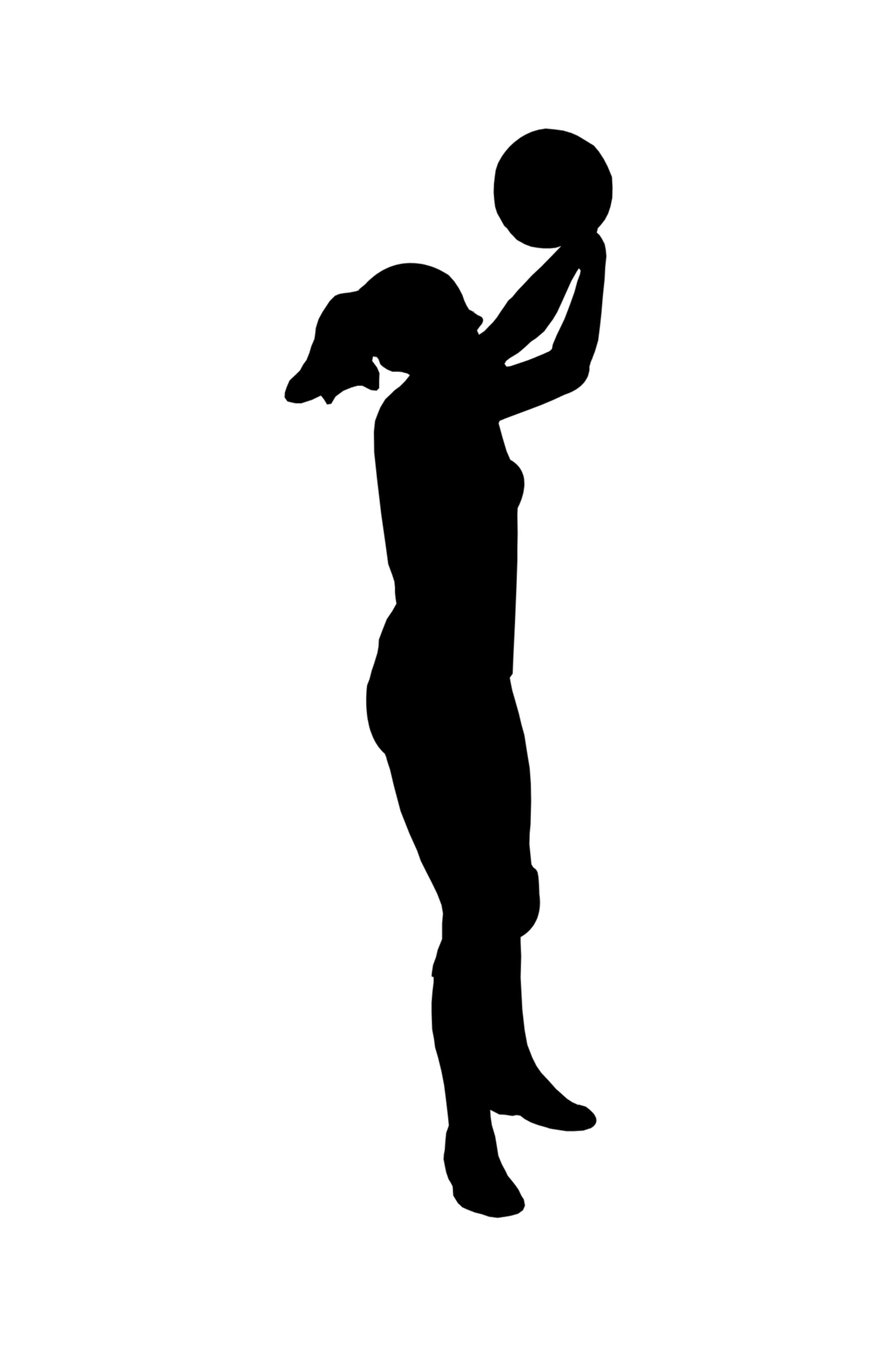 1663x2496 Basketball Girl Silhouette Clipart