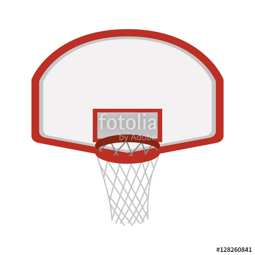 500x500 Silhouette Colorful With Rounded Basketball Hoop Vector