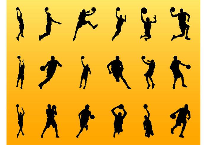 700x490 Basketball Player Silhouettes