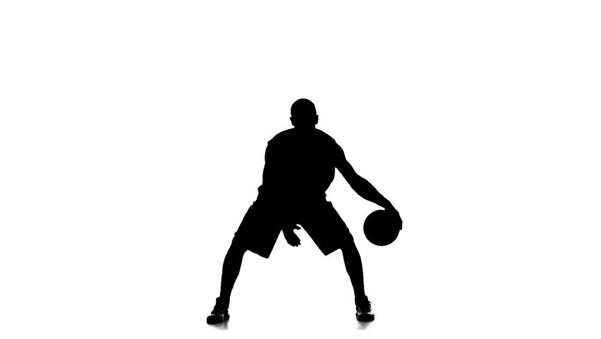 852x480 Boy Basketball Player Skillfully Handles The Ball. Silhouette