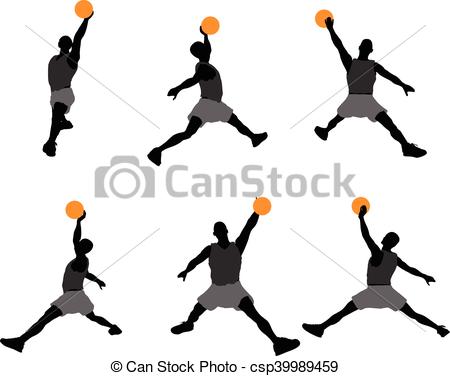 450x376 Eps 10 Vector Illustration Of Basketball Player Silhouette Clipart