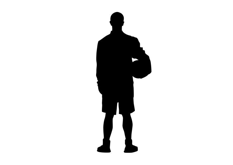 800x566 Player Holding Ball Vector Silhouette