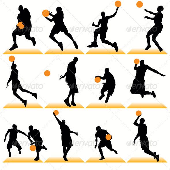 590x590 Basketball Players Silhouettes Set Silhouettes, Buy Basketball