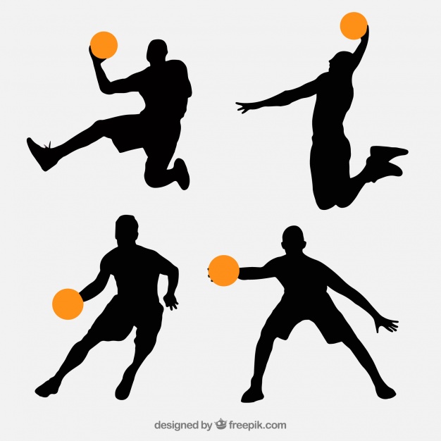626x626 Pack Of Basketball Players Silhouettes Vector Free Download