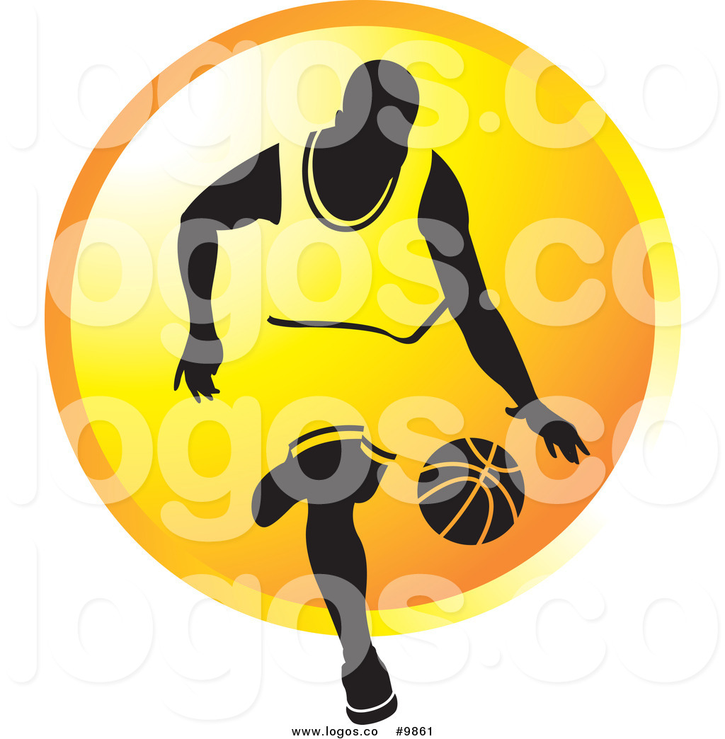 1024x1044 Royalty Free Clip Art Vector Logo Of A Basketball Player Dribbling