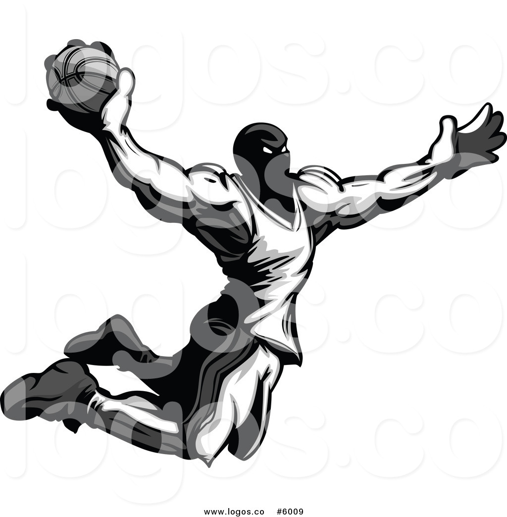 1024x1044 Royalty Free Vector Of A Logo Of A Strong Basketball Player
