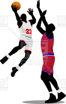 255x400 Silhouette Of Basketball Players In Motion Royalty Free Vector