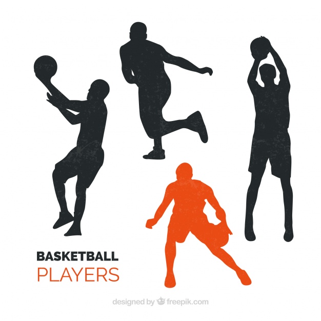 626x626 Silhouette With Basketball Players Vector Free Download