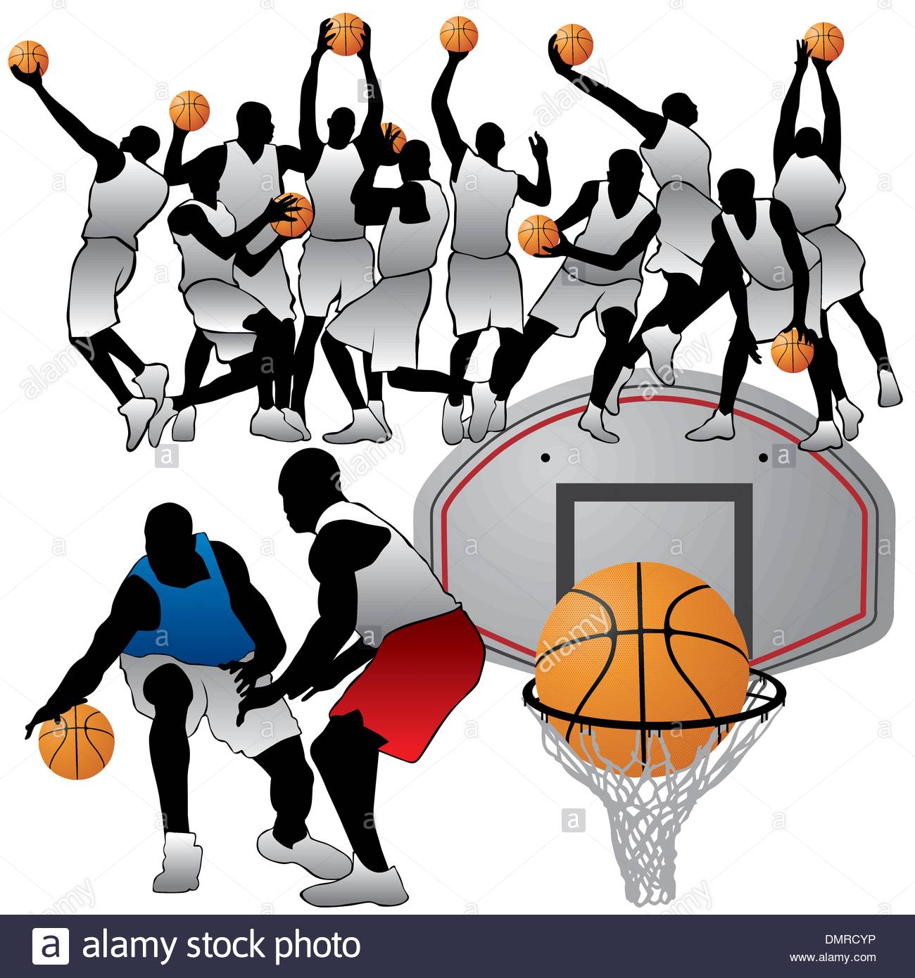 1300x1390 Basketball Players Silhouettes Set Stock Vector Art Amp Illustration
