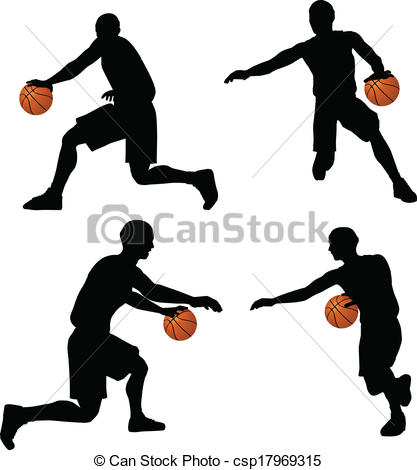 417x470 Eps 10 Vector Basketball Players Silhouette Collection