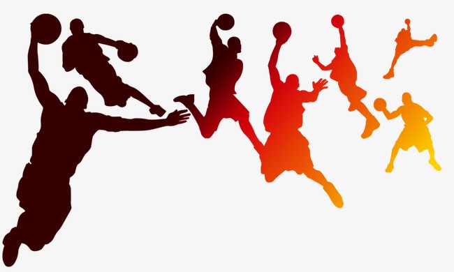 650x390 Playing Basketball Silhouette Figures, Basketball, Sketch, Sports