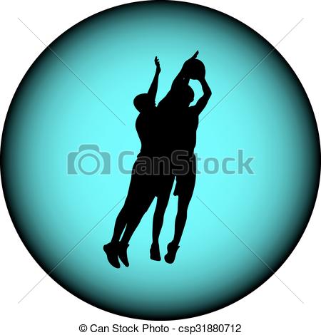 450x470 Basketball Silhouette Vector. Basketball Players In Action