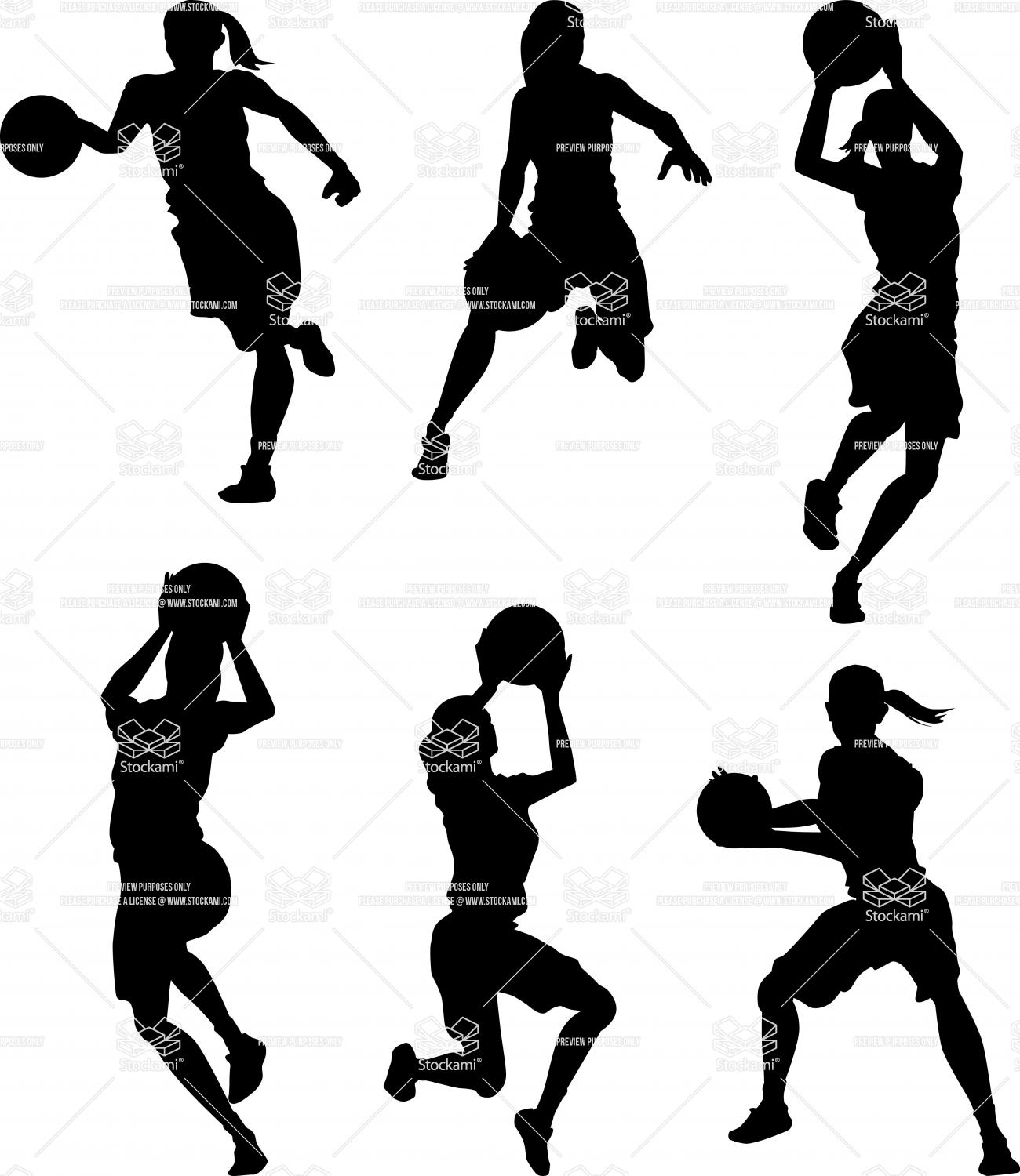 1300x1500 Girl Shooting Basketball Silhouette Clipart