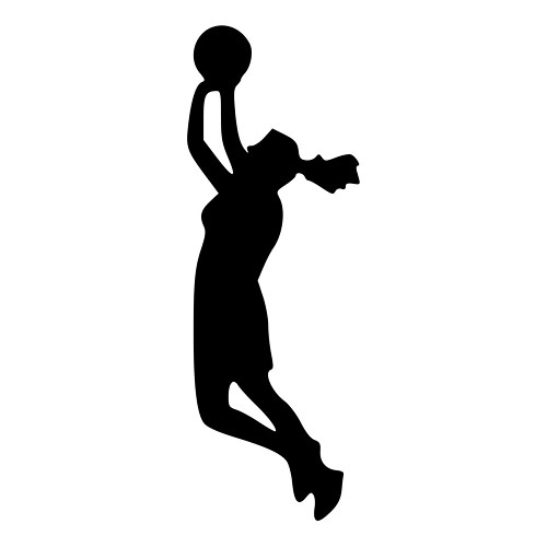 500x500 Jump Shot Girls Basketball Player Die Cut Decal Car Window Wall