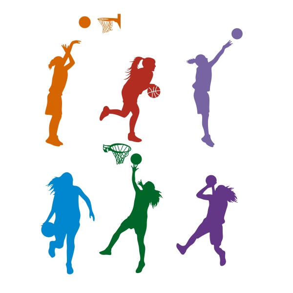 600x600 Basketball Girl Silhouette Cuttable Design
