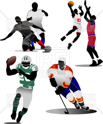 333x400 Colorful Silhouettes Of Soccer Players, Ice Hockey Player